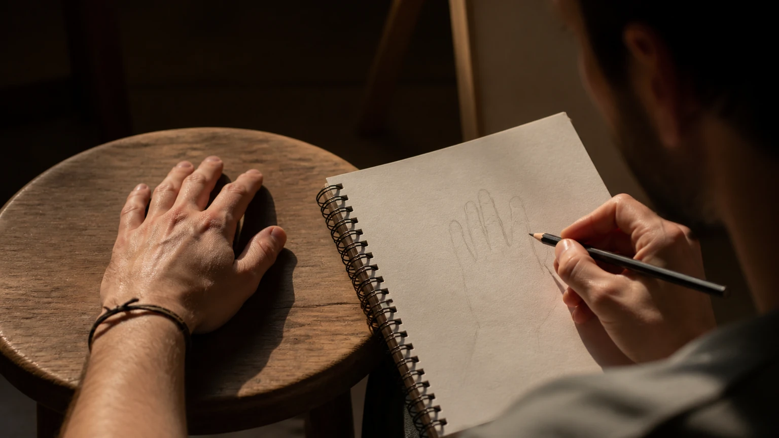 Photo éditoriale — Progresser en dessin d’observation par étapes — scène 2