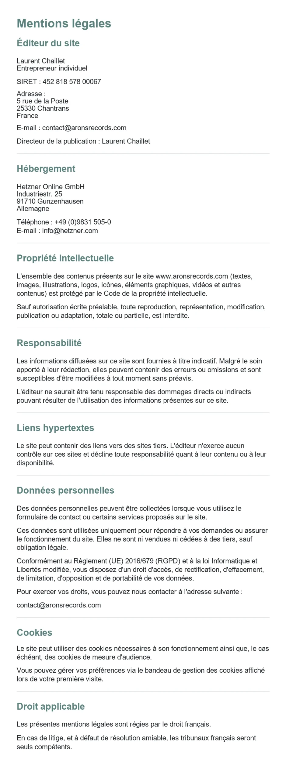 Mentions legales